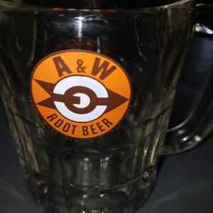 A&W Root Beer Glass Mug - Orange Logo